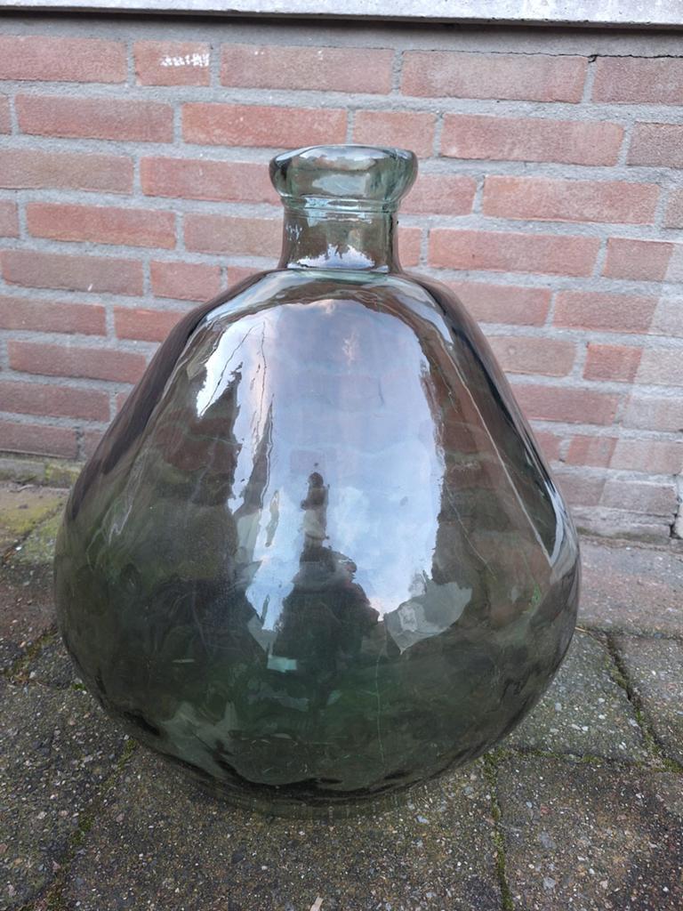 Mica Decorations Groene Glazen Vaas - 50cm Hoog, Ophalen, 50 tot 75 cm, Nieuw, Glas