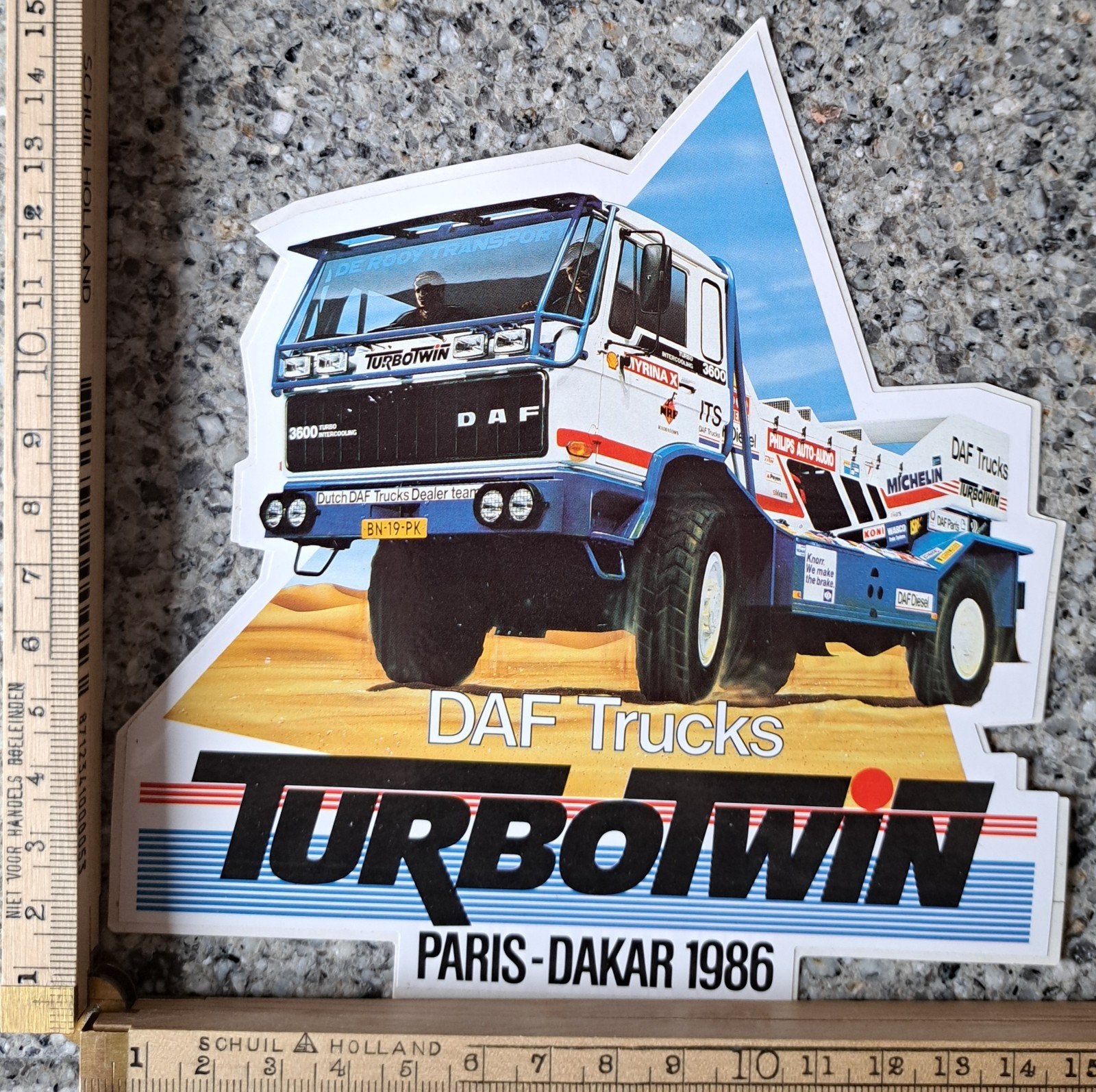 Vintage sticker DAF Trucks Turbotwin Paris Dakar 1986