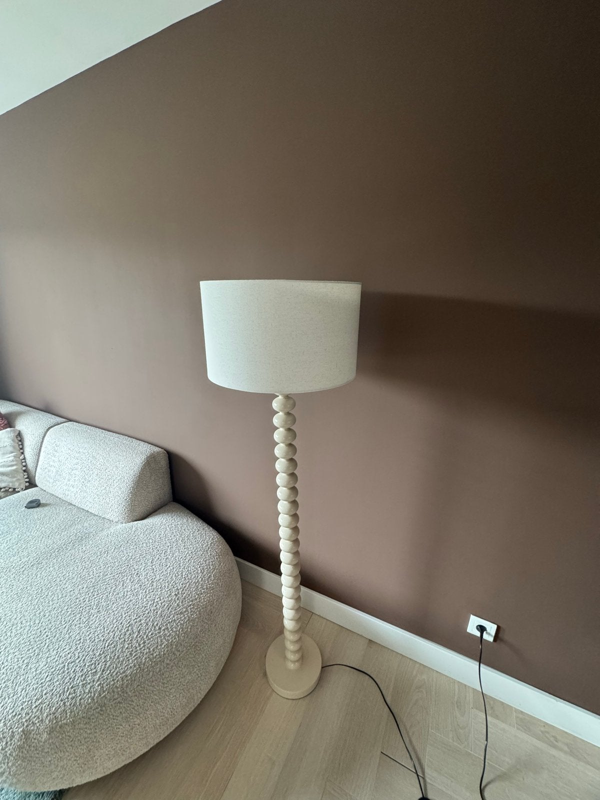 Beige Houten Vloerlamp - 156cm Hoog, 44cm Breed, Ophalen, Zo goed als nieuw, Hout, 150 tot 200 cm