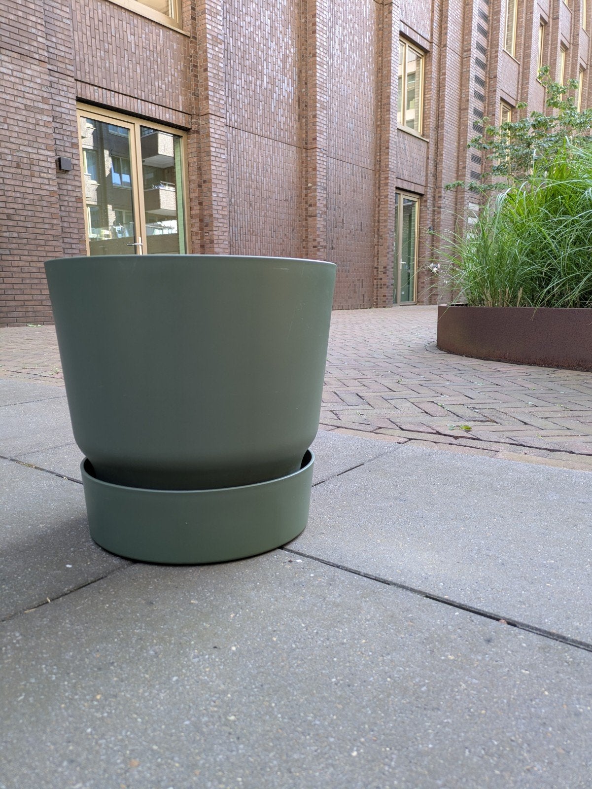 Elho Greenville Bloempot Rond 40cm Blad Groen, Tuin en Terras, Bloempotten, Ophalen, Kunststof, Gebruikt, 40 cm of meer