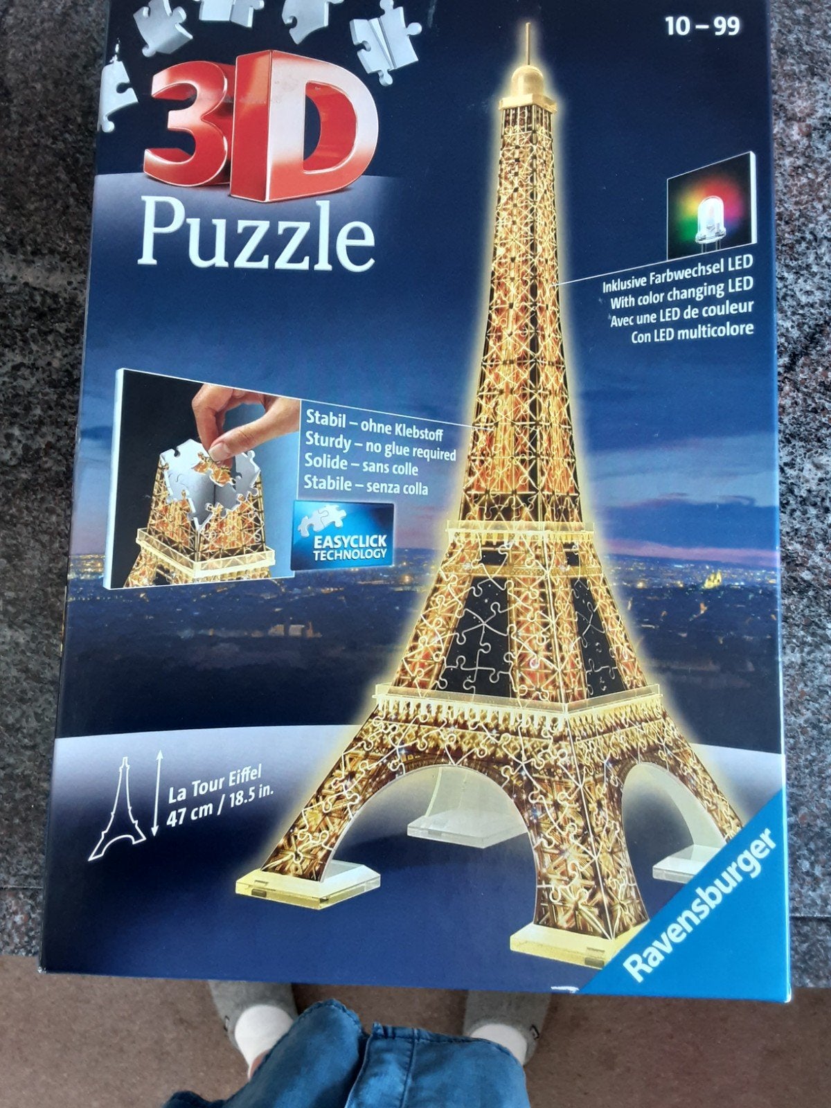 Ravensburger 3D Puzzel Eiffeltoren met LED - 47 cm, Ophalen of Verzenden, Meer dan 50 stukjes, Zo goed als nieuw, 6 jaar of ouder