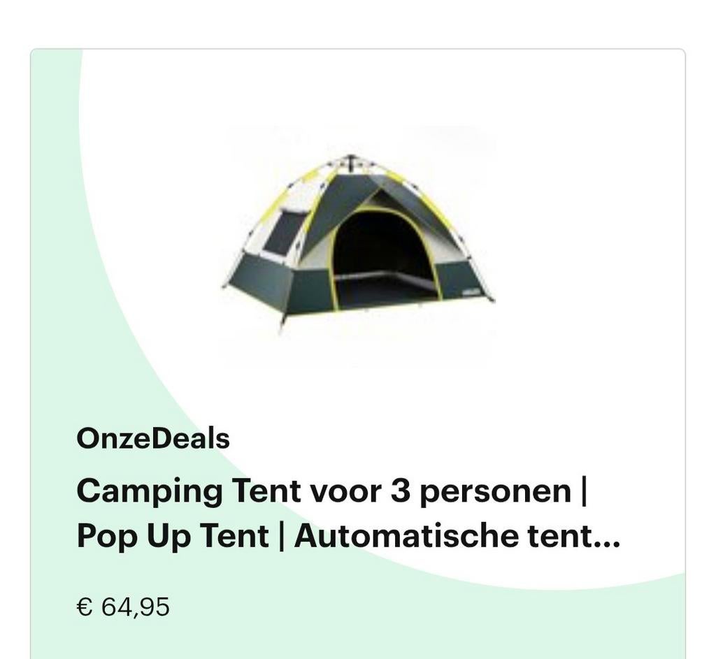 Pop up / Festival tent, Caravans en Kamperen, Tenten, Ophalen, Zo goed als nieuw, Tot en met 3