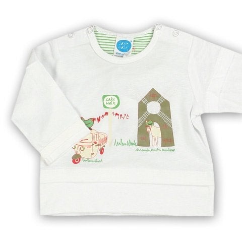Wit Cakewalk longsleeve shirtje shirt Molen met print mt 80, Cakewalk, Jongetje of Meisje, Nieuw, Ophalen of Verzenden