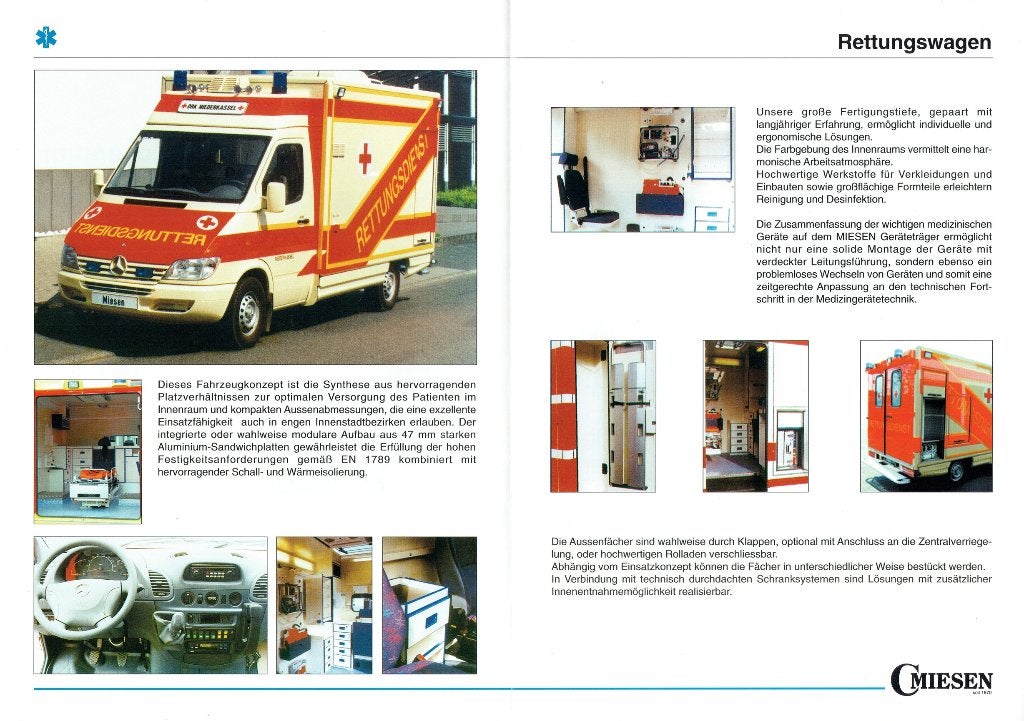Folder Miesen Mercedes-Benz Sprinter Rettungswagen (ca.2000), Verzenden, Gelezen, Mercedes