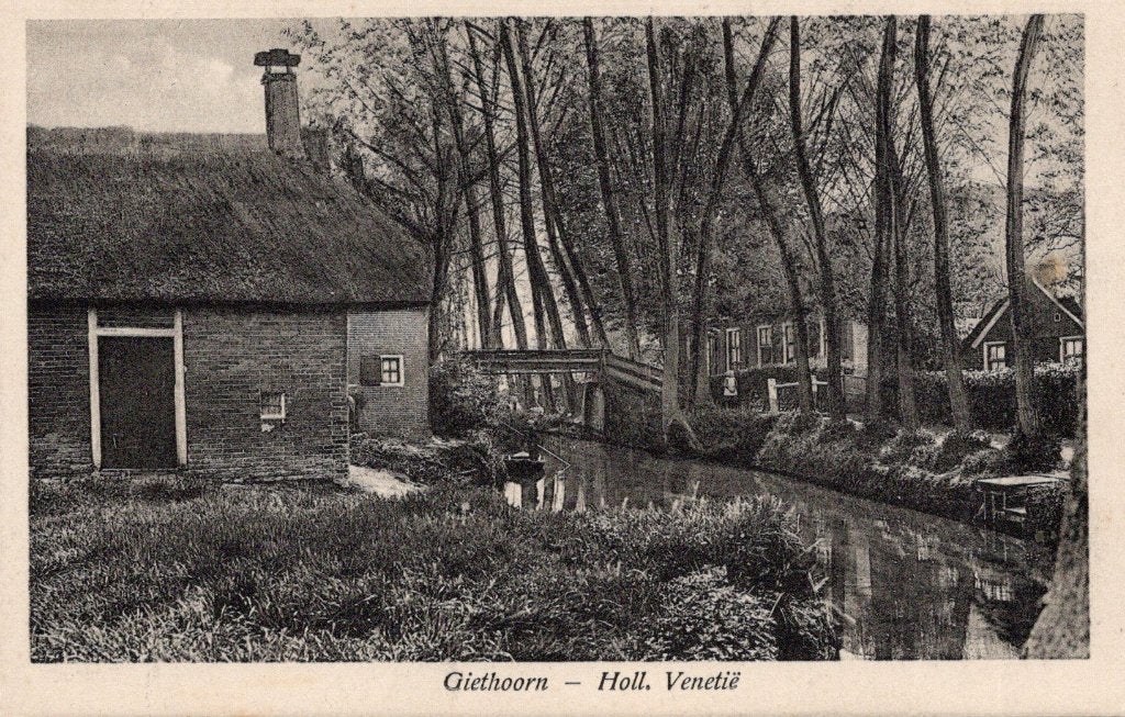 Giethoorn, Holl. Venetie. (25), Verzenden, 1940 tot 1960, Ongelopen, Overijssel