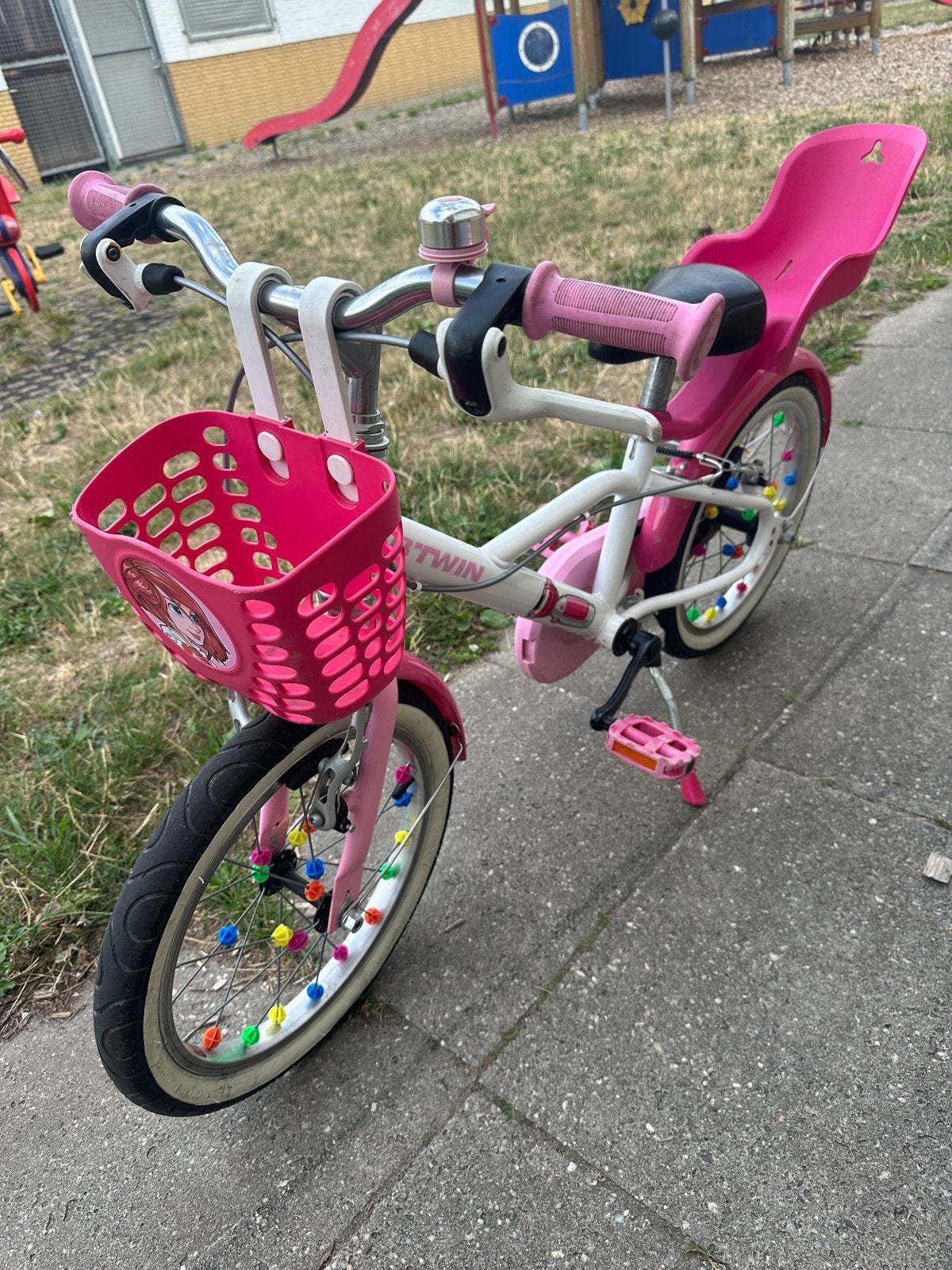 BTWIN Kinderfiets Meisjesfiets 16 inch - Roze, Ophalen, Gebruikt, Velgrem, 16 tot 20 inch