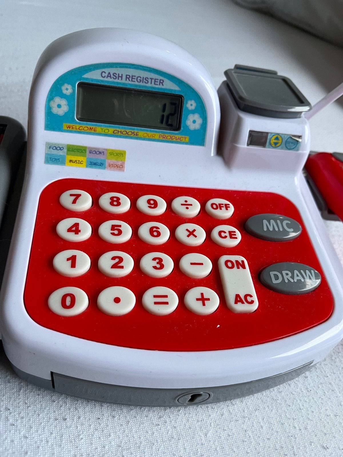 Speelgoed Kassa met rekenmachine en werkende microfoon, Kinderen en Baby's, Ophalen of Verzenden, Gebruikt, Jongen of Meisje