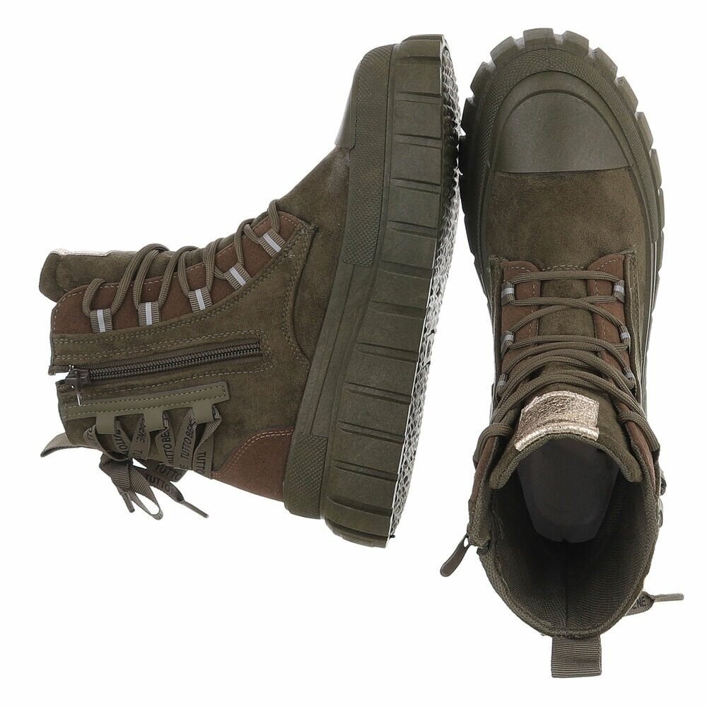 Dames veterboots laarzen leger groen 36 37 38 39 40 41, Info@lunamex.com, Lunamex Trading, Lage of Enkellaarzen, Nieuw