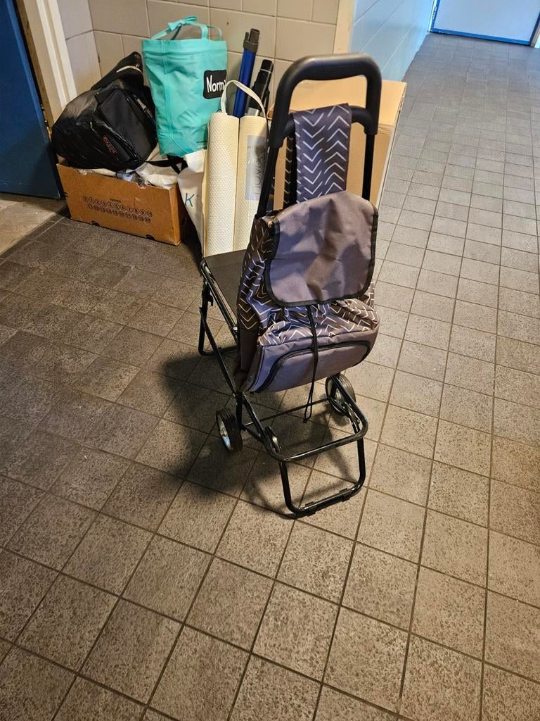 BOODSCHAPPEN TROLLEY MET ZITJE, Ophalen of Verzenden
