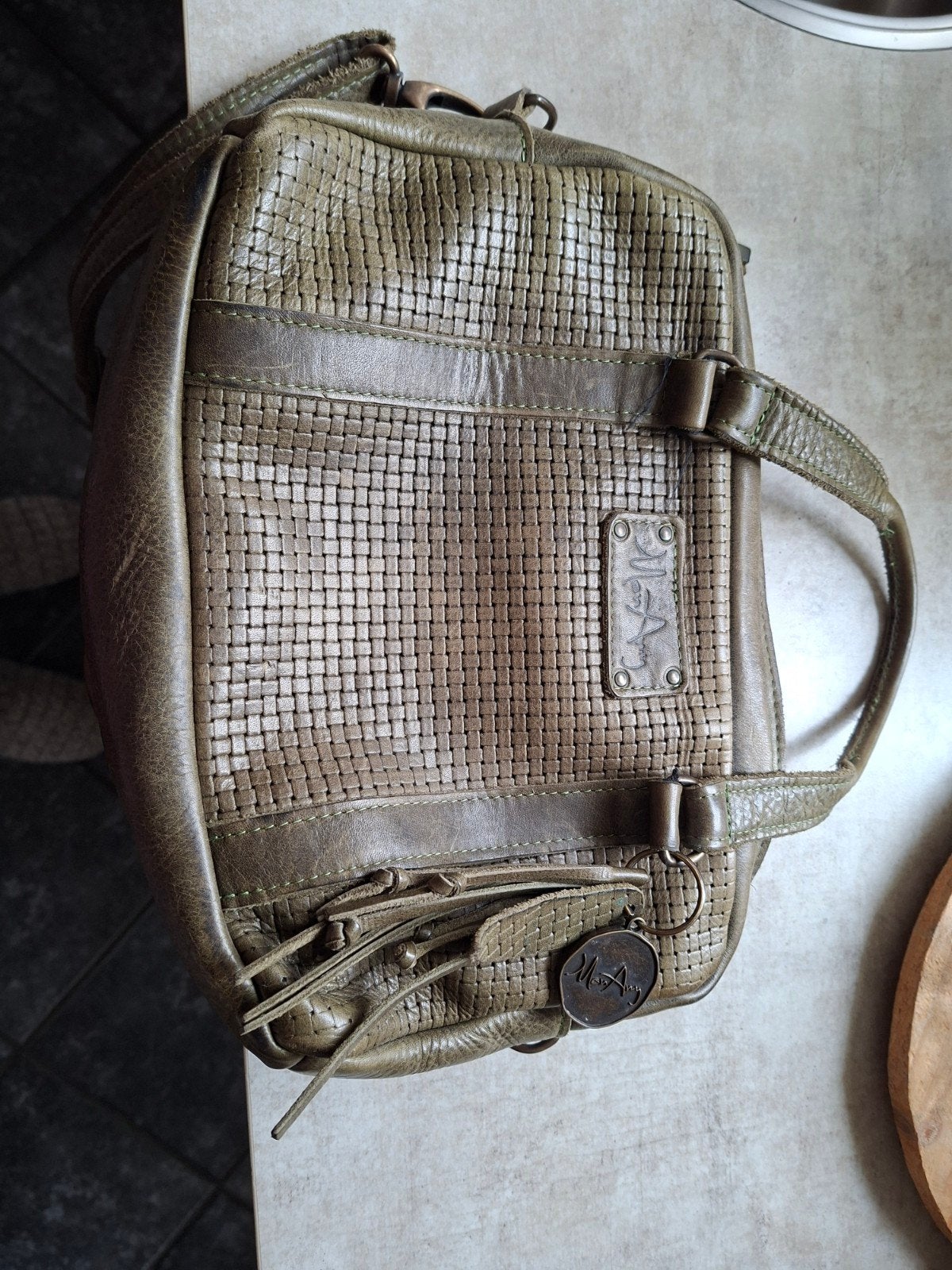 leren Mon Amy  dames tas, Ophalen of Verzenden, Gebruikt, Overige kleuren, Handtas