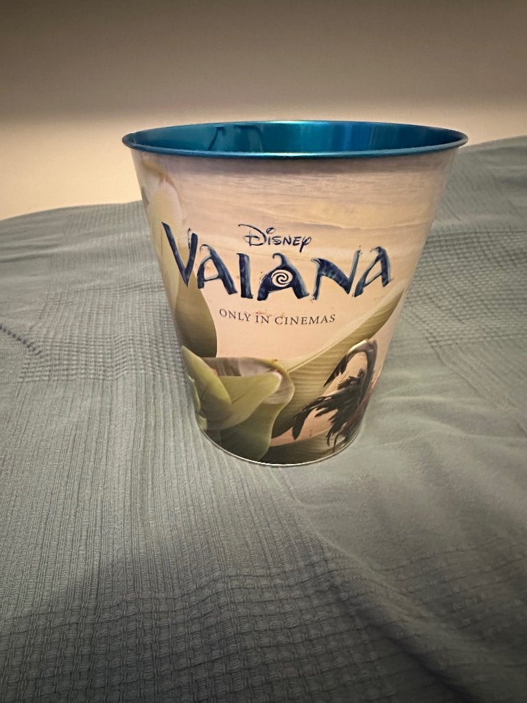 Disney Vaiana/Moana Popcorn emmer met opdruk metaal, nieuw, Ophalen of Verzenden, Overige figuren, Nieuw, Overige typen
