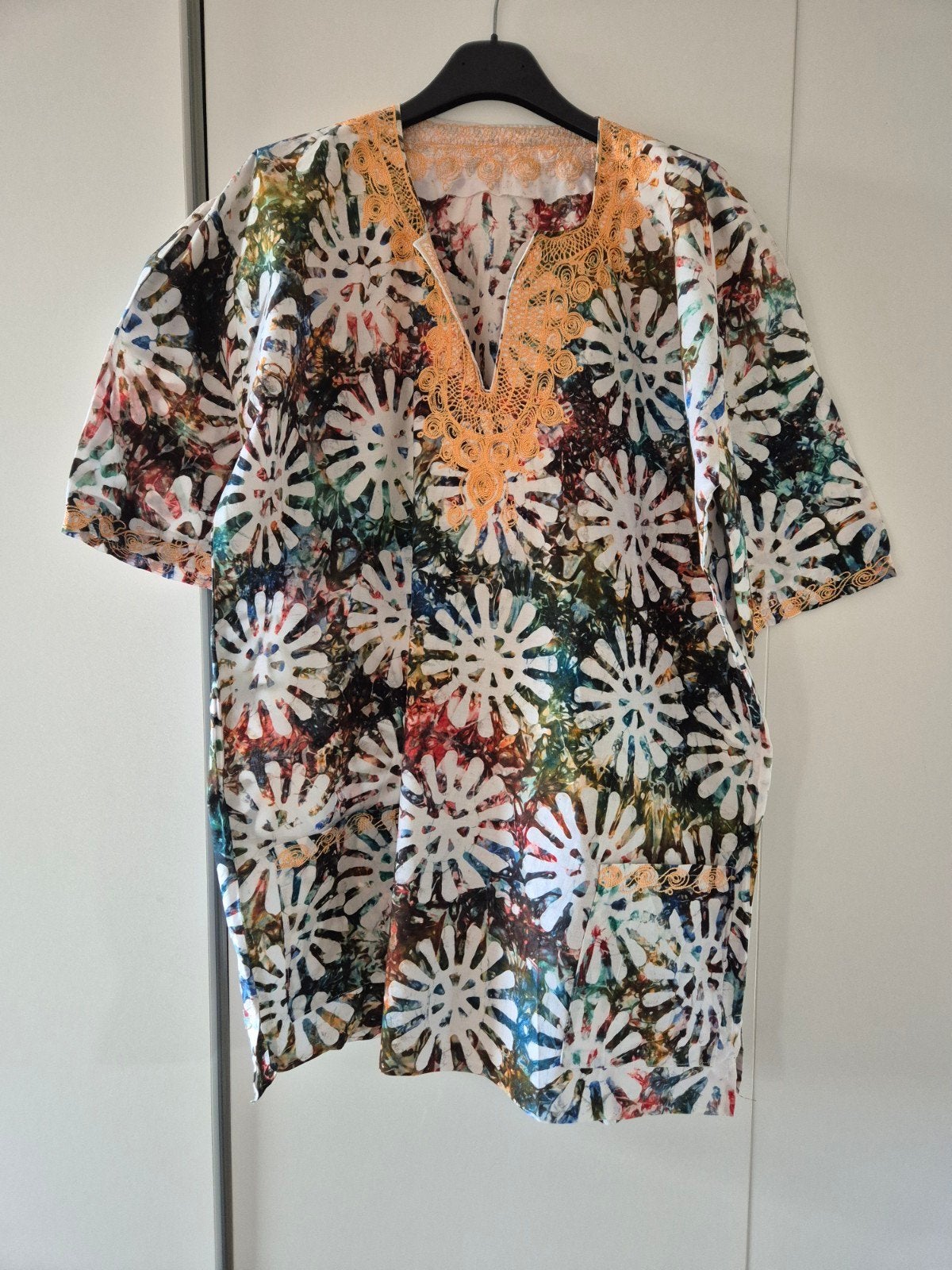 Origineel Afrikaans overhemd (Dashiki) - maat L *zgan*, Kleding | Heren, Ophalen of Verzenden, Zo goed als nieuw, Oranje, Halswijdte 41/42 (L)