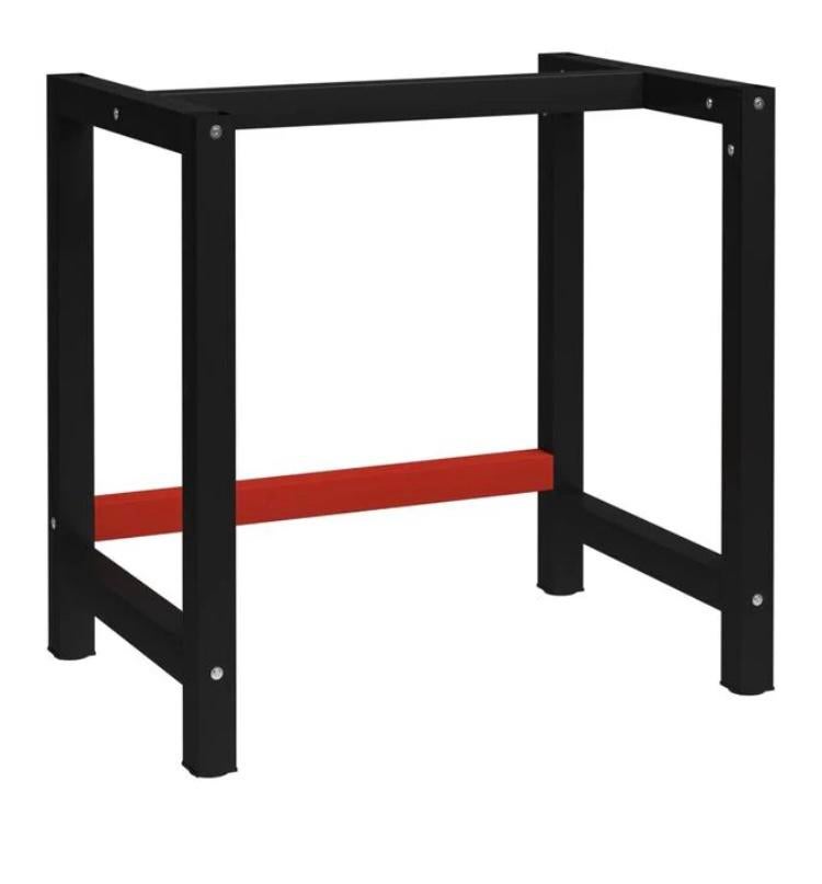 Werkbankframe 80x57x79 cm metaal zwart en rood NIEUW, Ophalen of Verzenden, Nieuw, 70 tot 120 cm