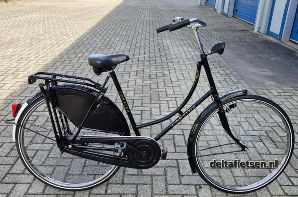 Mooie Zwarte Cortina Omafiets Nieuwstaat, 56 cm of meer, Ophalen, Zo goed als nieuw