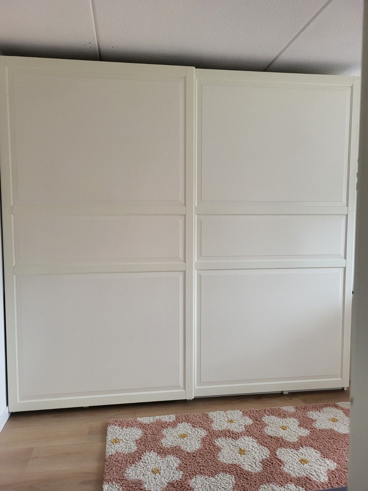 Witte kledingkast met schuifdeuren en lades, Huis en Inrichting, Kasten | Kledingkasten, Ophalen, Met plank(en), Gebruikt, 100 tot 150 cm