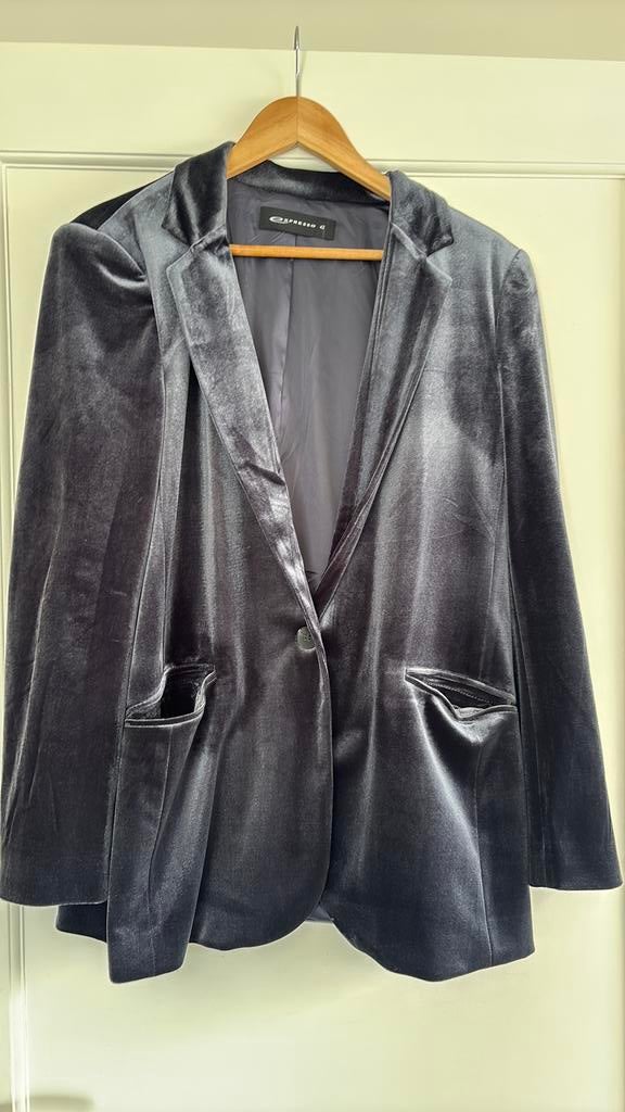 Summum suede blauw grijze blazer maat 42, Ophalen of Verzenden, Nieuw, Maat 42/44 (L), Grijs
