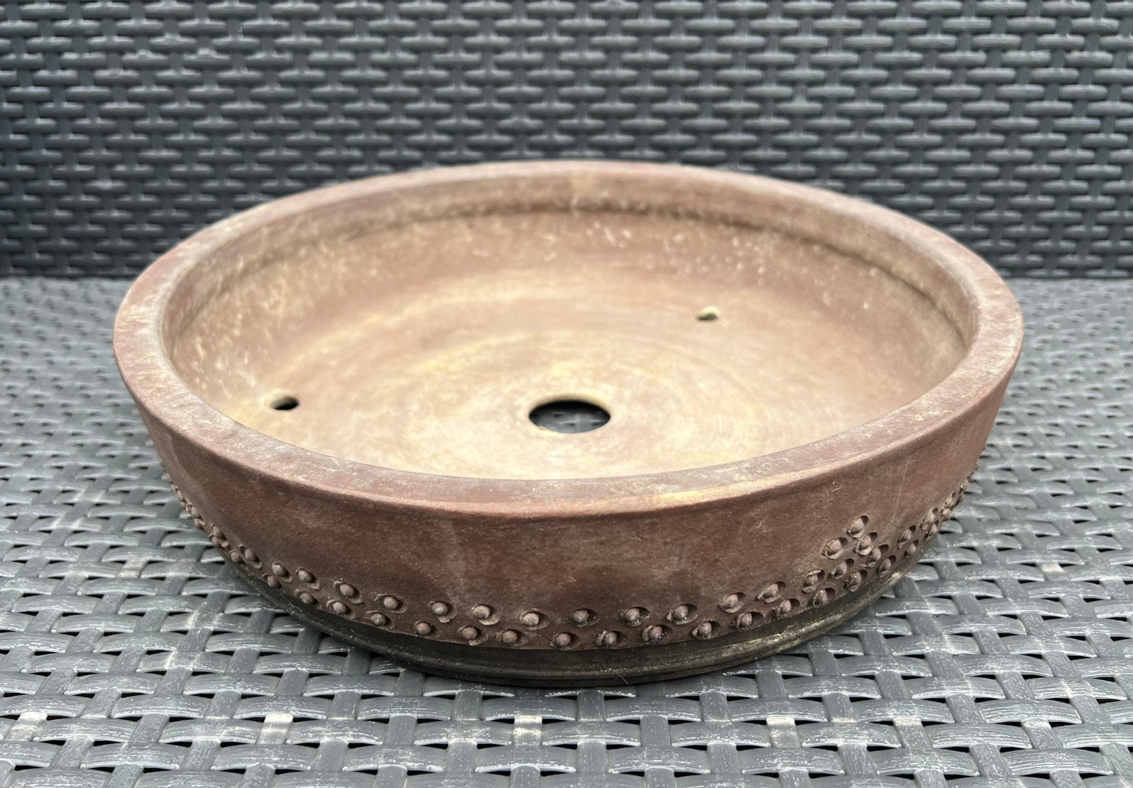 Bonsai Drum Tokoname met kort haarscheurtje 33,5x8, Tuin en Terras, 25 tot 40 cm, Gebruikt, Rond, Ophalen of Verzenden