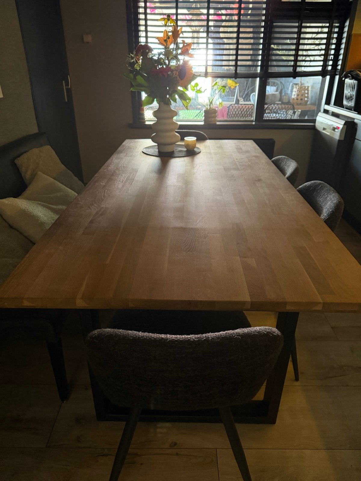 Zware eettafel 95x200 cm - Robuust en Stijlvol, Huis en Inrichting, Tafels | Eettafels, Ophalen, Gebruikt, 50 tot 100 cm, Vijf personen of meer