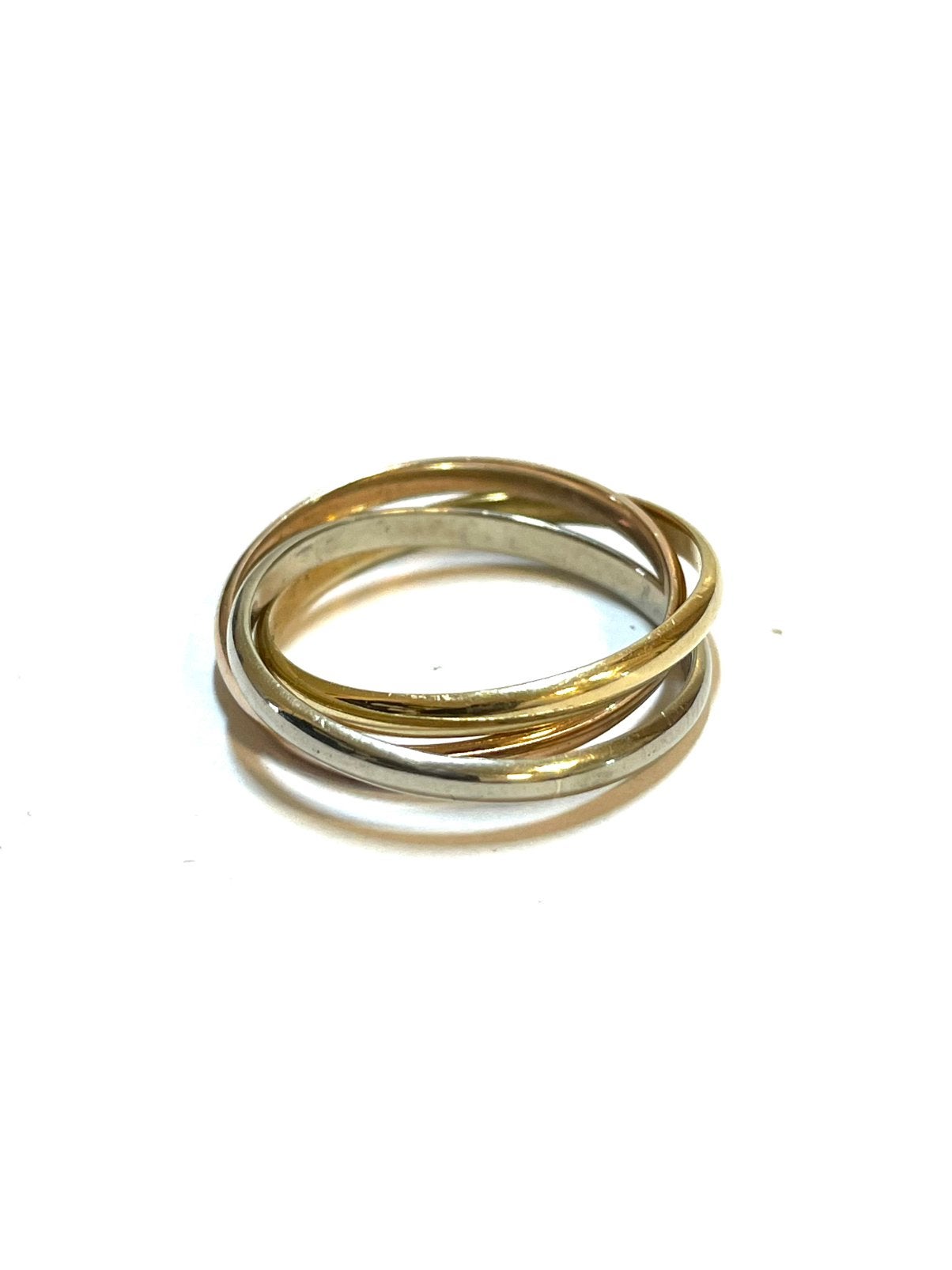 14k geel, rosé en witgouden ring, -, -, Ophalen of Verzenden, -