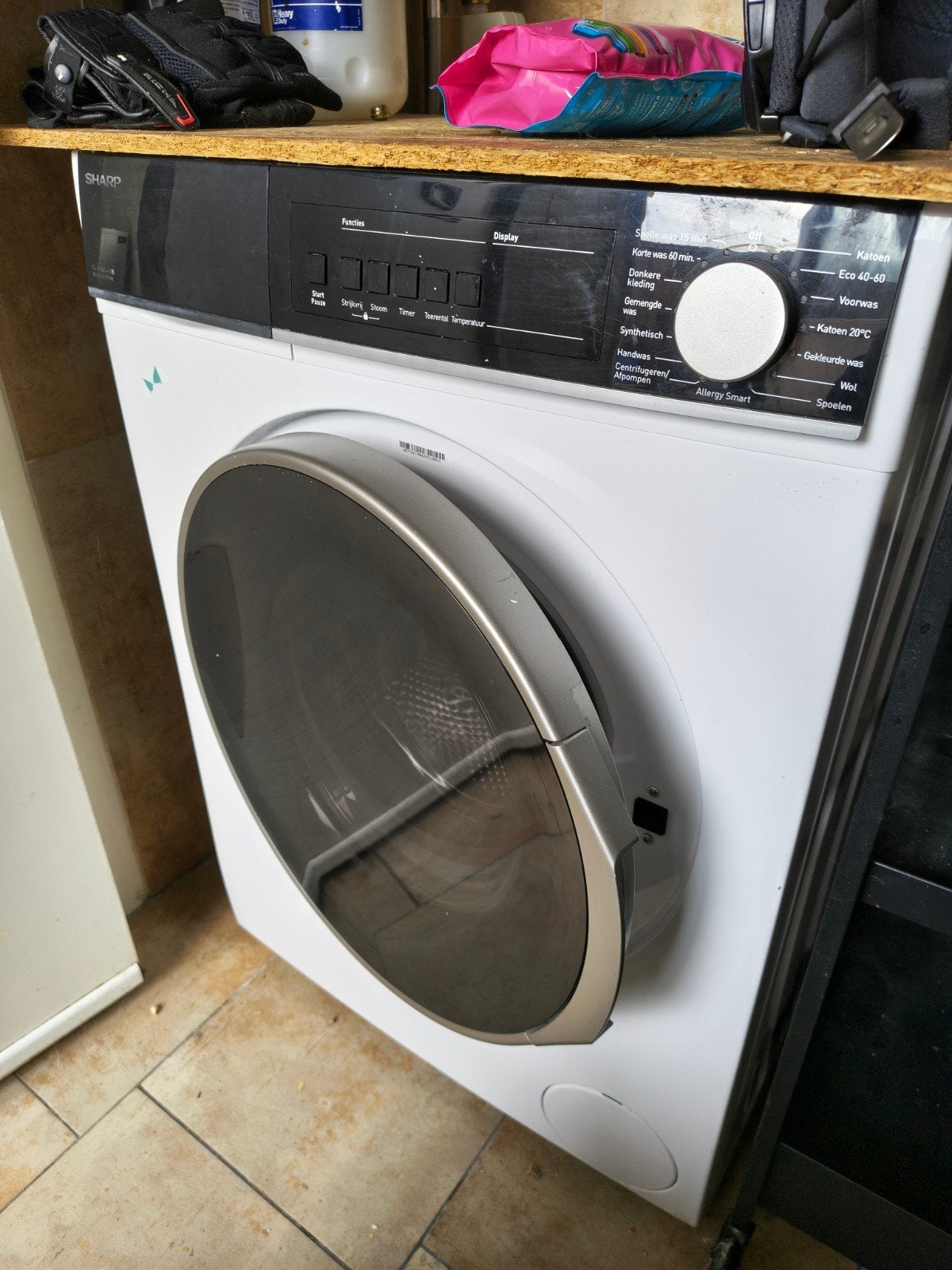 Sharp Voorlader Wasmachine - Zo goed als nieuw, Witgoed en Apparatuur, Ophalen, Wolprogramma, 6 tot 8 kg, Gebruikt