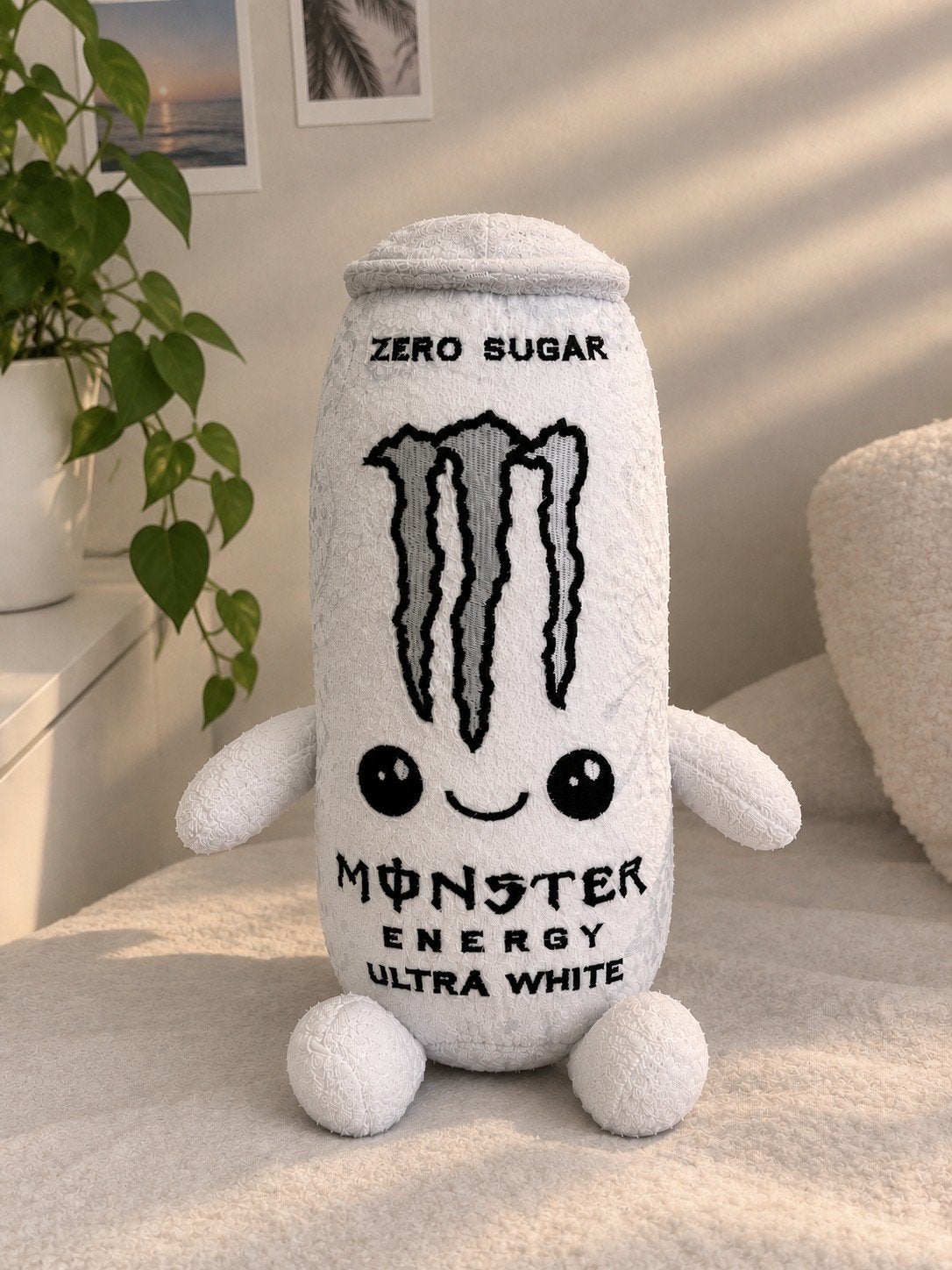Monster Energy Ultra White knuffel - Zero Sugar, Kinderen en Baby's, Overige typen, Zo goed als nieuw, Middelgroot (20 tot 80 cm)