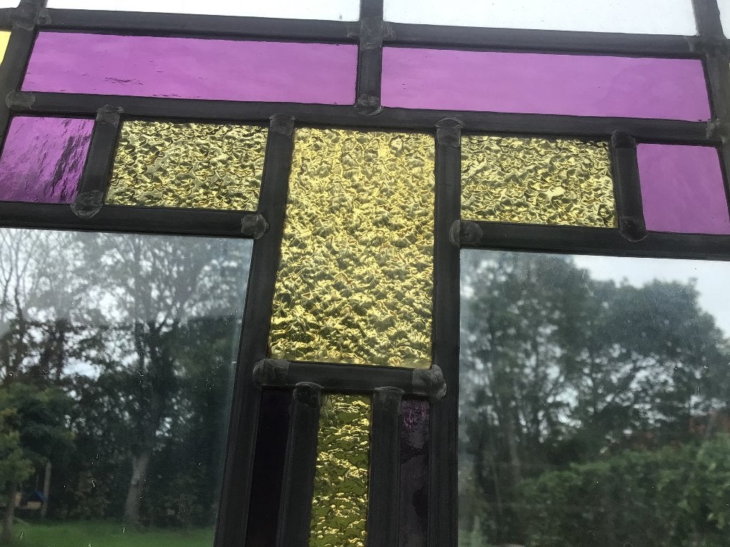 Mooie set glas in lood ramen, Gevelraam of Ruit, Minder dan 80 cm, Ophalen of Verzenden, Zo goed als nieuw