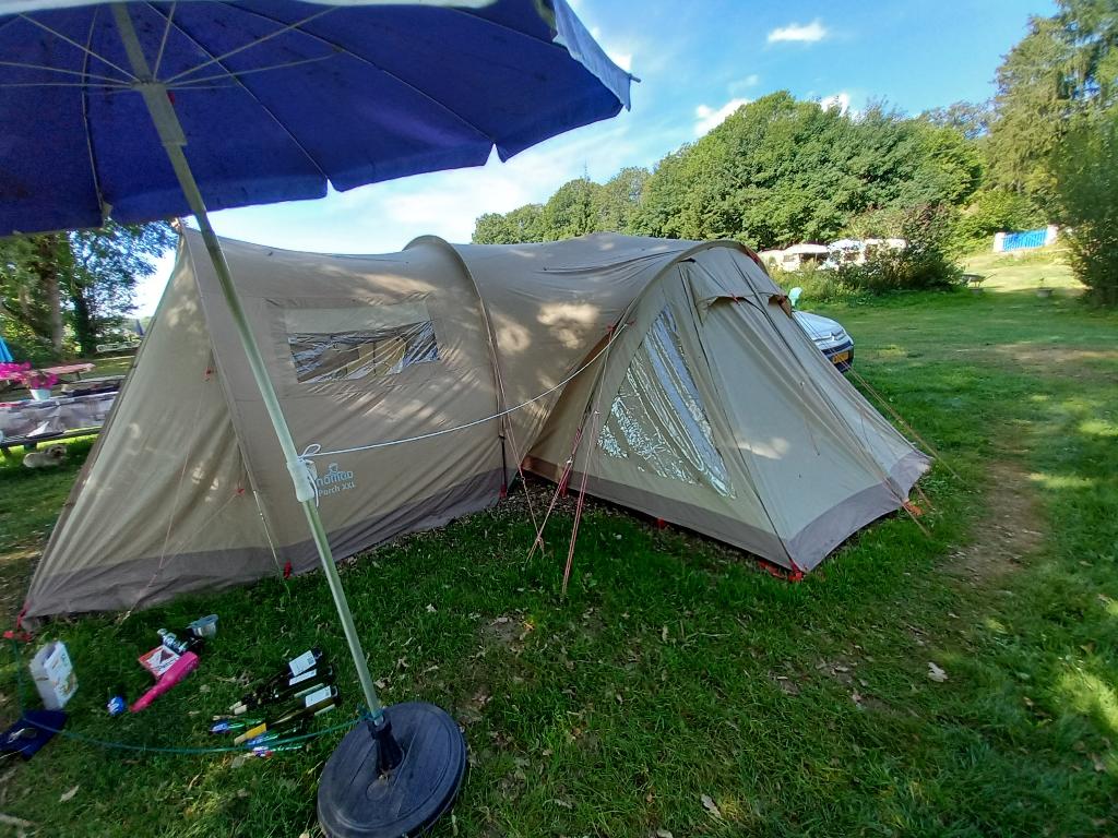 Prachtige complete tent met 3 slaapcabines., Ophalen, Gebruikt, Tot en met 4