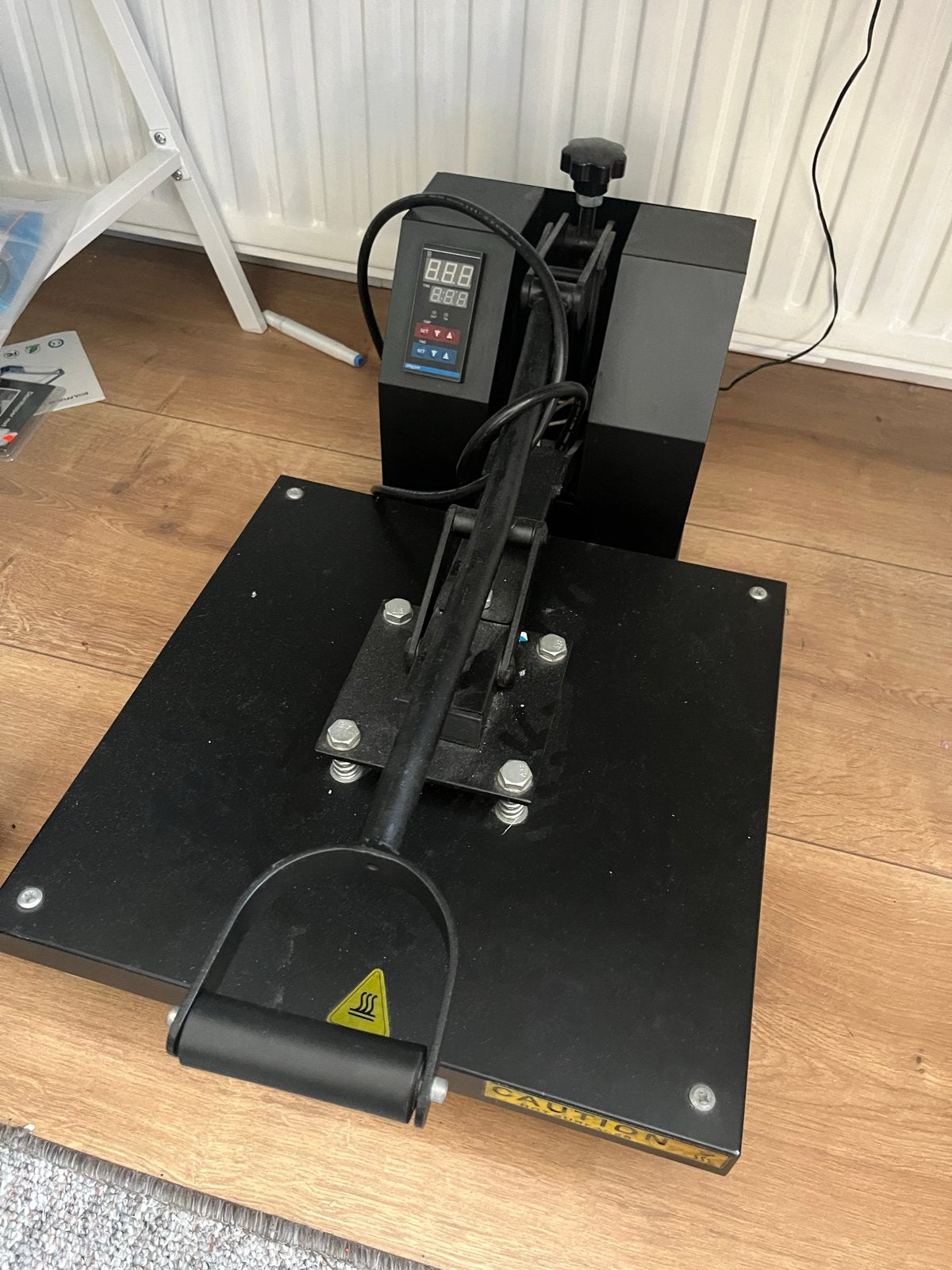 Transfer Pers Heat Press Machine voor T-shirts, Gebruikt, Metaal, Machine, Elektrisch