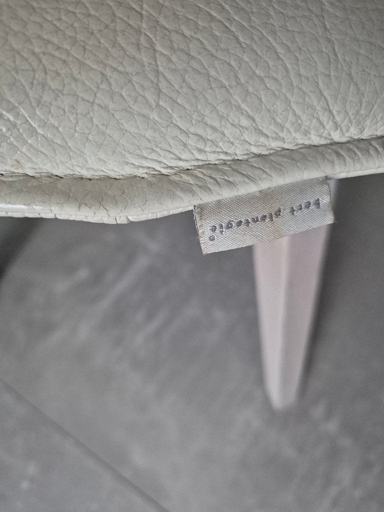 3x witte/crème leren stoelen, Ophalen, Drie, Wit, Leer