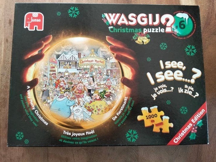 wasgij puzzel. Christmas 6. De kerstmarkt., Ophalen, 500 t/m 1500 stukjes, Gebruikt