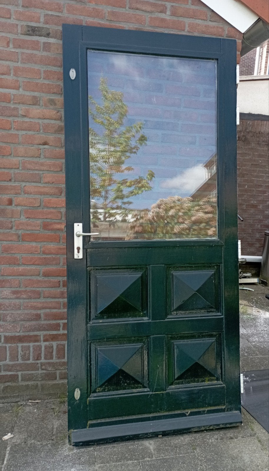 Buitendeur in goede staat, zonder slot, Ophalen of Verzenden, Buitendeur, 200 tot 215 cm