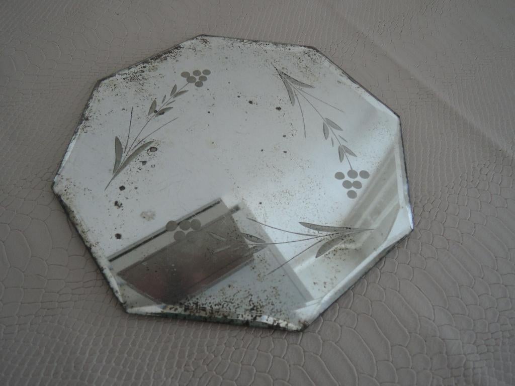 Oud brocante spiegel onderzettertje, Huis en Inrichting, Woonaccessoires | Onderzetters, Ophalen of Verzenden, Gebruikt, Overig