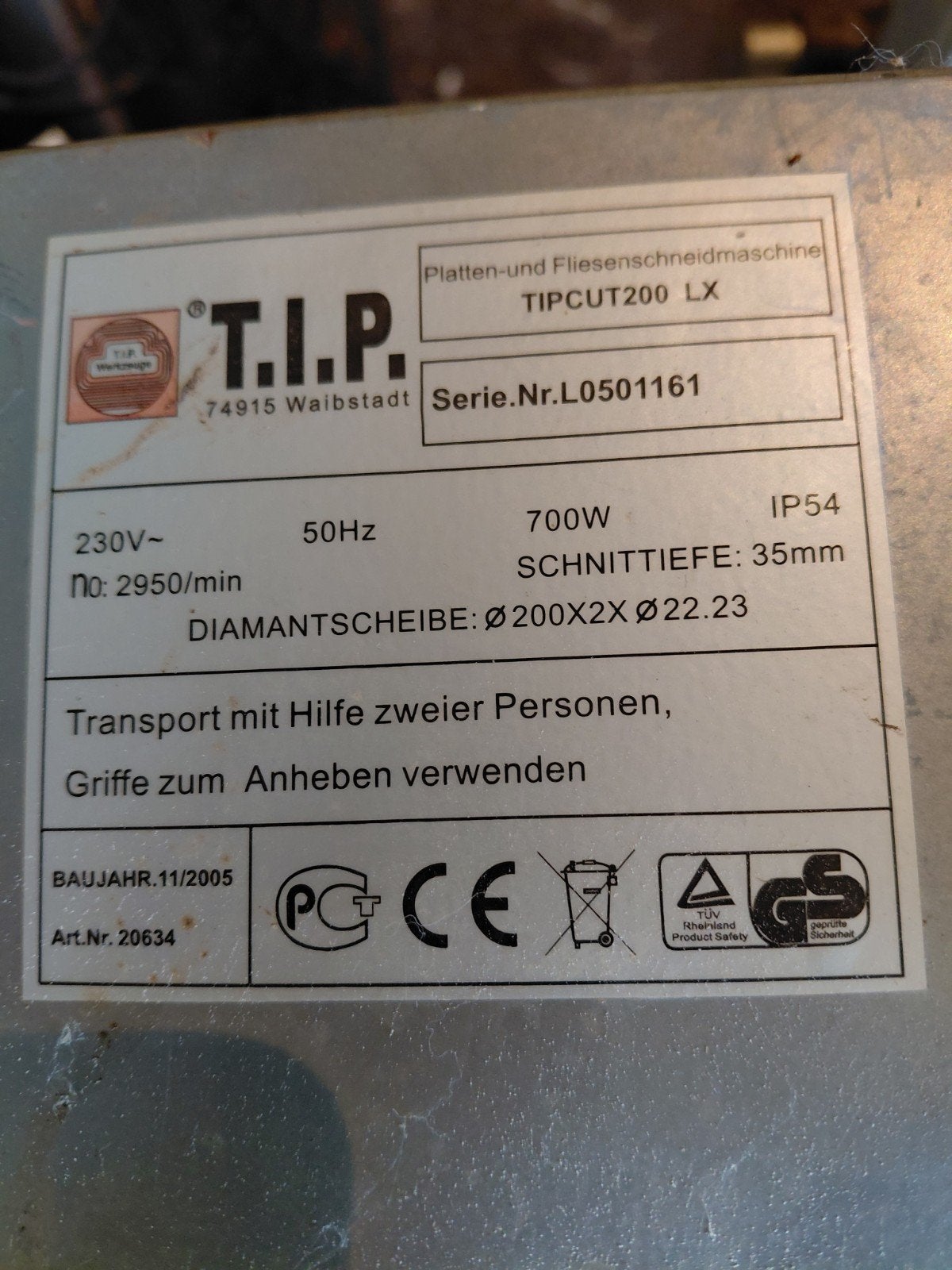 zaag tafel, Ophalen, Gebruikt, 1200 watt of meer