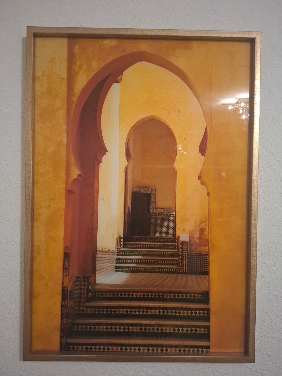 Prachtig Coco Maison schilderij "Marrakech" met gouden lijst, Ophalen