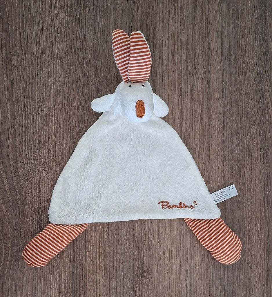 Knuffeldoekje, Knuffel van Bambino, Oeko Tex, Wit Konijn, Ophalen of Verzenden, Zo goed als nieuw, Knuffeldoekje, Met label