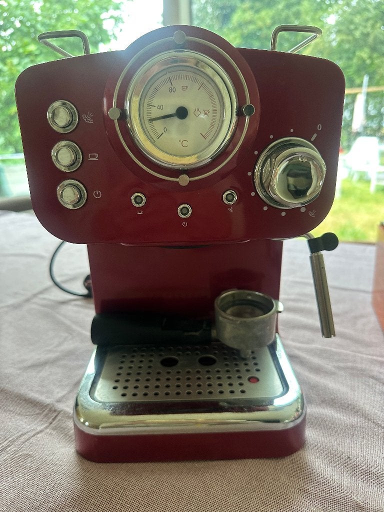 Quigg espresso apparaat Rood, Ophalen, Gebruikt, Espresso apparaat