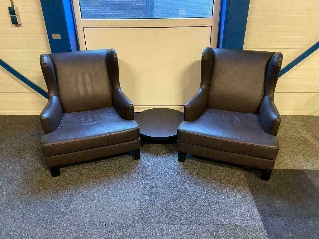 2 x Casa Milano fauteuil, armchair, Maria Teresa, leder, Ophalen, Gebruikt, 75 tot 100 cm, Leer