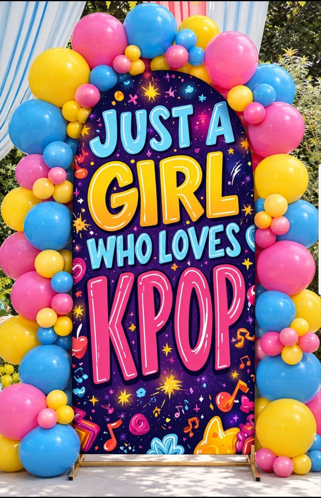 KPop backdrop met ballonnen te huur voor €150, Ophalen, Overige