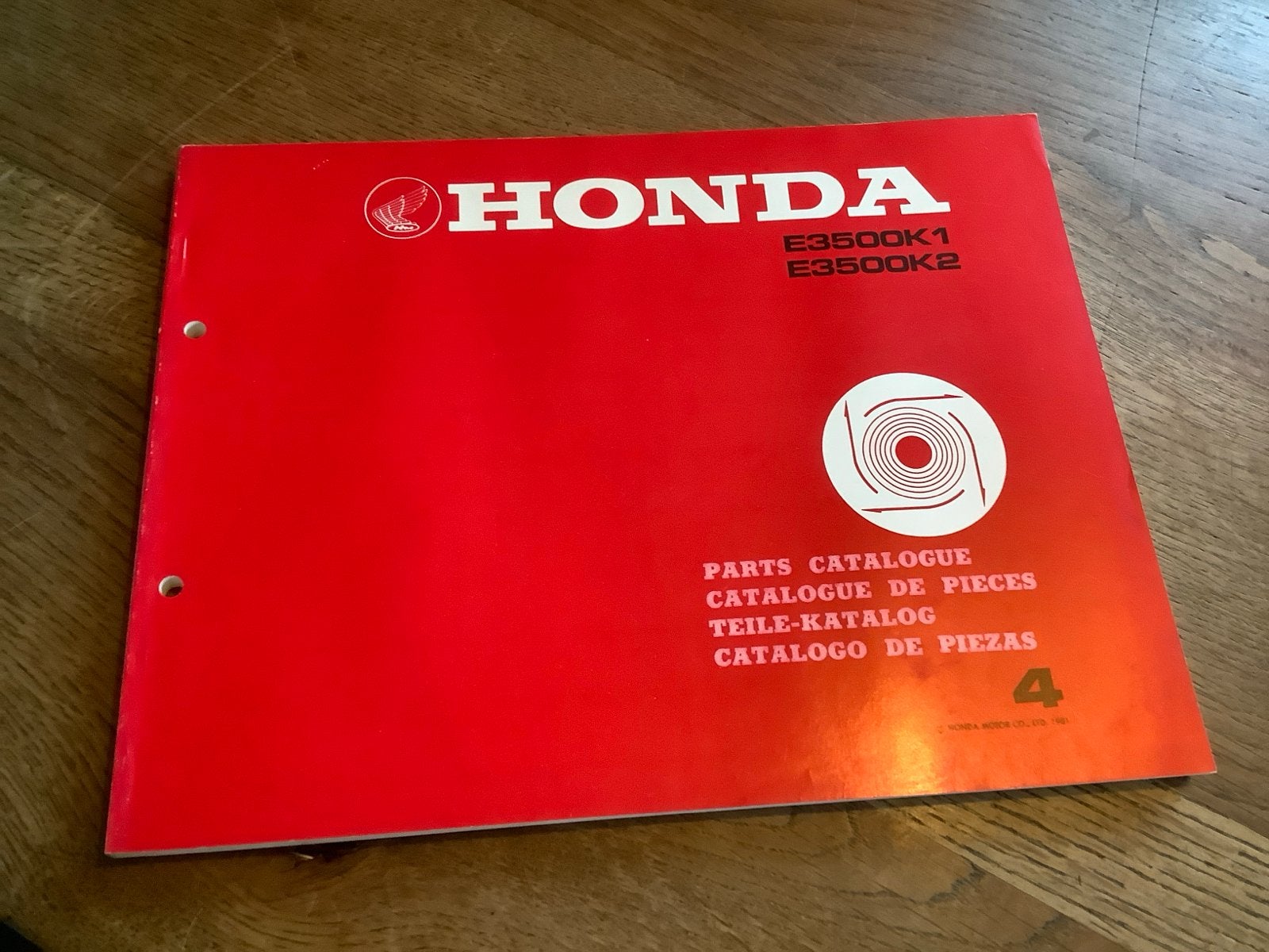 Honda E3500K1 E3500K2 Onderdelencatalogus (4), Verzenden, Honda