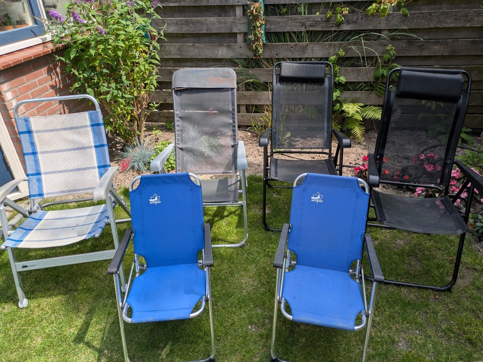 4 camping stoelen en 2 voor de kleintjes, Ophalen, Campingstoel