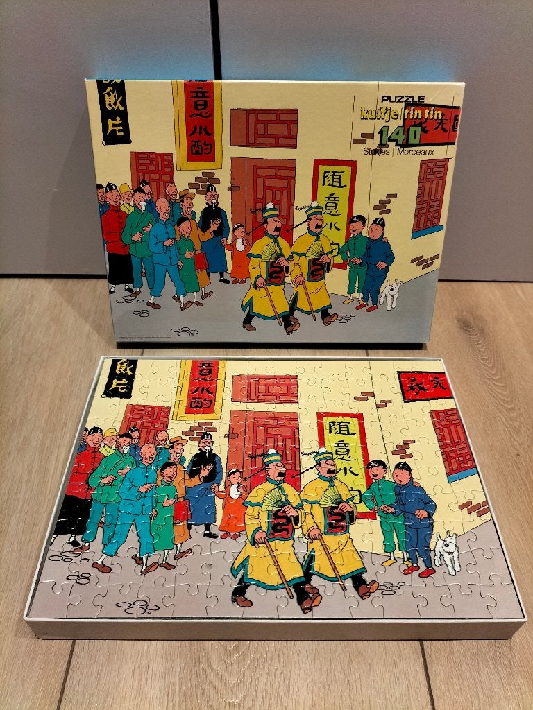 Puzzel Kuifje - De Blauwe Lotus - Tin Tin - 140 stukjes, Ophalen of Verzenden, Gebruikt