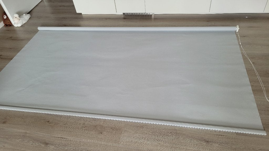 Rolgordijn 250 x 180 cm grijs niet verduisterend, Overige materialen, Gebruikt, 250 cm, Rolgordijn