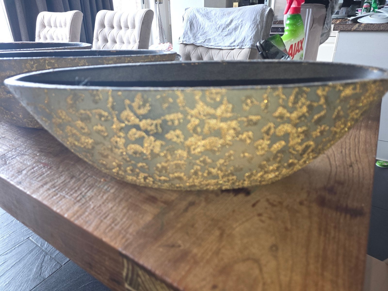 Decoratieve ovale schalen met goudkleurig patroon, Huis en Inrichting, Ophalen, Ovaal, Overige materialen