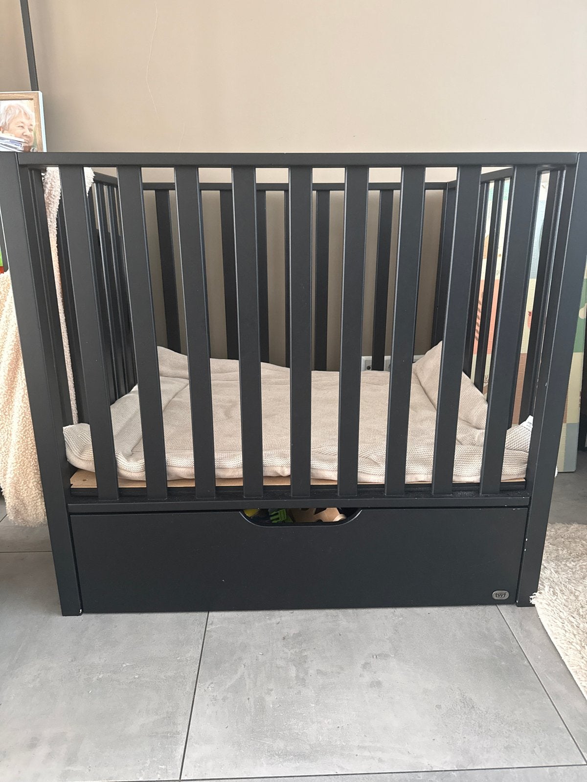 TMF box ZWART met lade, Ophalen, Gebruikt, Vierkant, Lade