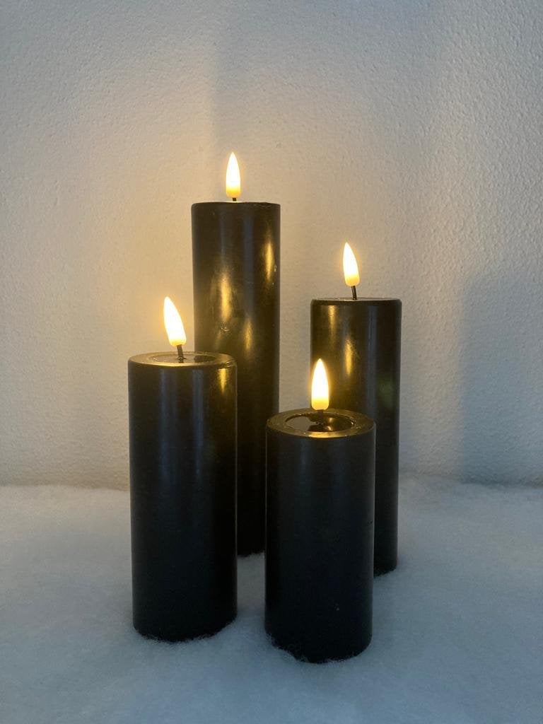 DeLuxe Homeart  Real Flame Led kaars ø5cm wit of zwart Nieuw, Overige materialen, Nieuw, Ophalen of Verzenden, 20 cm