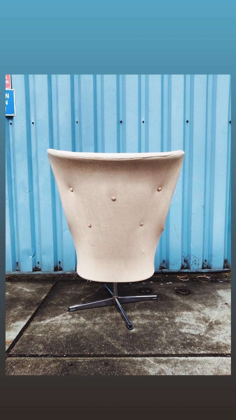 Vintage Scandinavische fauteuil, draaibaar, Ophalen