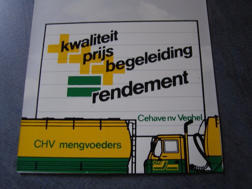 sticker chv mengvoeders cehave veghel rendement, Verzamelen, Ophalen, Zo goed als nieuw