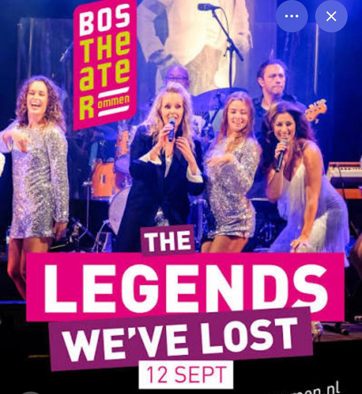 4 kaarten te koop! 12 September Bostheater Ommen, Drie personen of meer