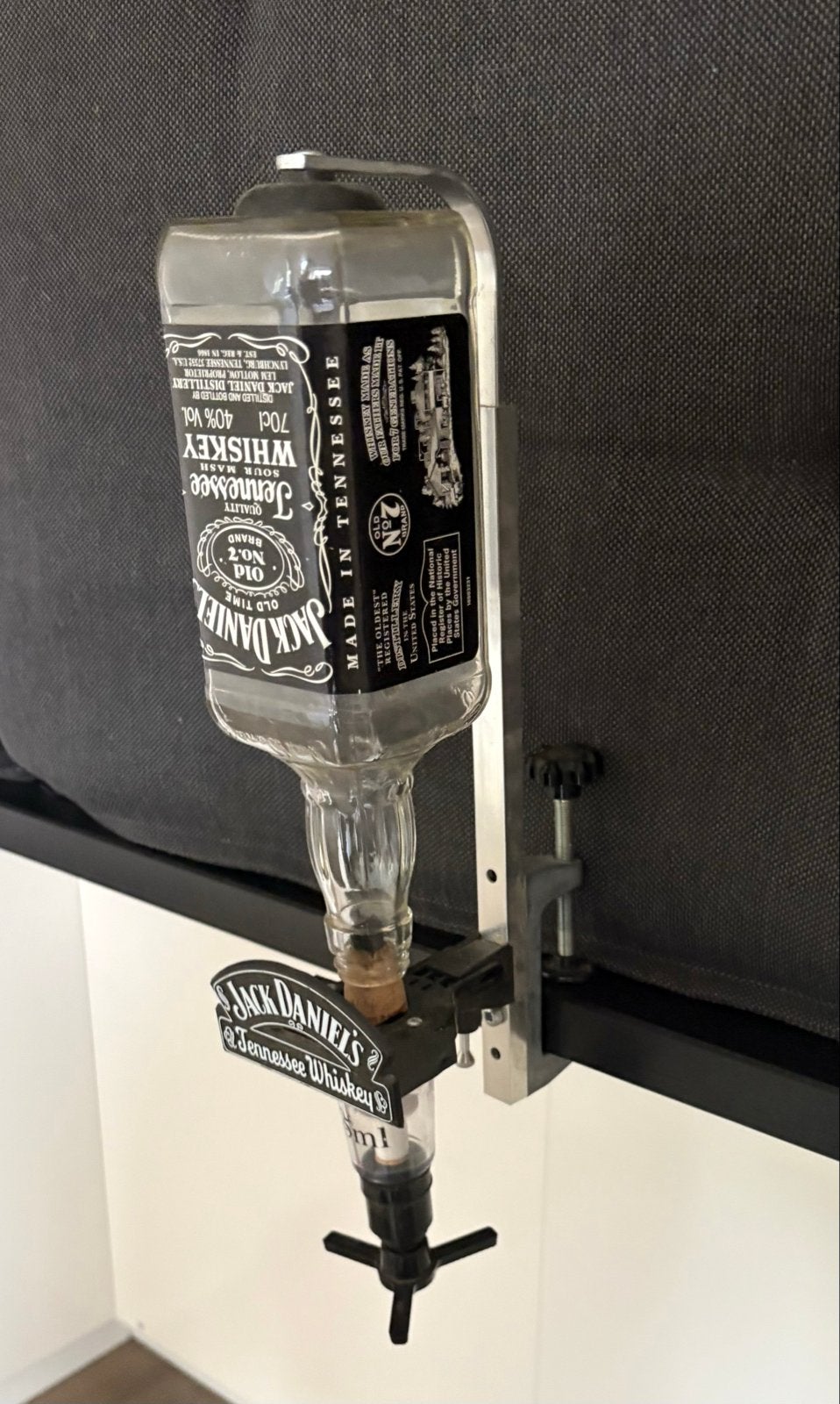 Jack Daniel's Fles Dispenser - Bar Accessoire, Ophalen of Verzenden, Zo goed als nieuw, Zilver, Metaal