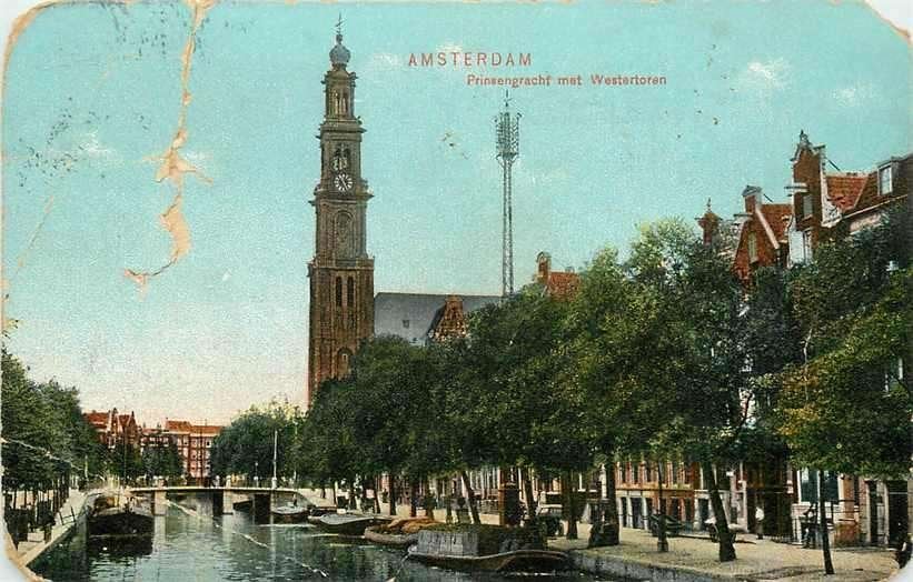 377-489-029 Amsterdam Prinsengracht Westertoren, Verzamelen, Ophalen of Verzenden, Voor 1920, Noord-Holland